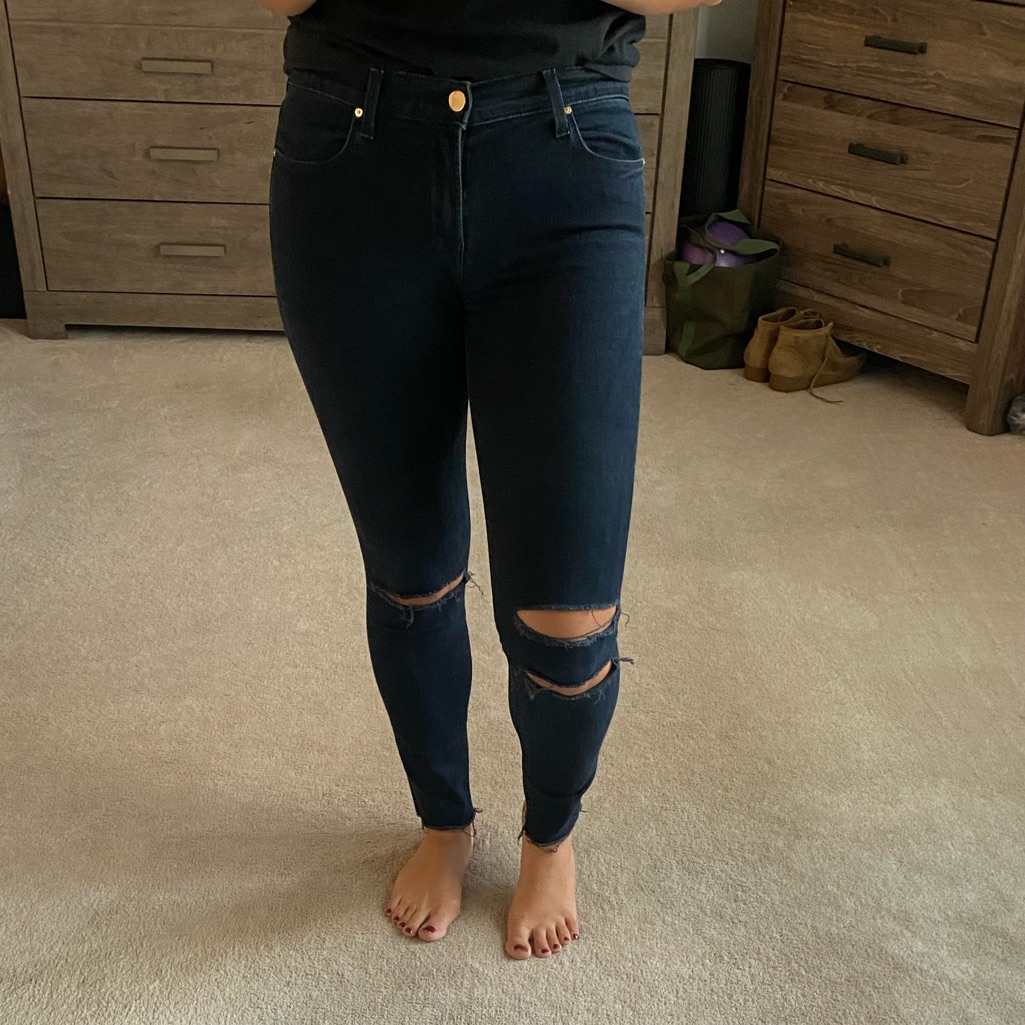 J.Brand Sz 27 Dark Denim Skinny Jeans W/ Tears